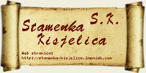Stamenka Kisjelica vizit kartica